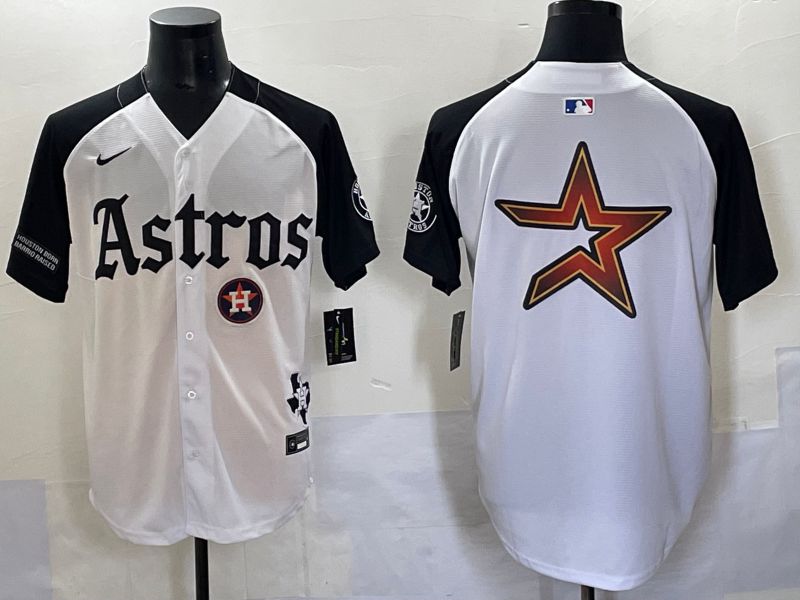 Men 2025 Houston Astros Blank White Black Five generations Joint Name Nike MLB Jersey style 18